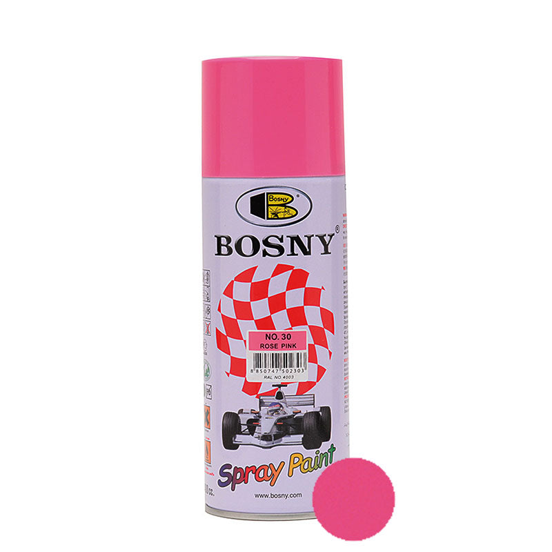 Lata de pintura en aerosol SB-30 color rosado de la marca Galaupa, vista en la imagen, lista para usar.