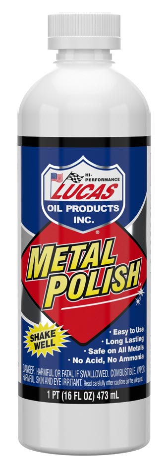 Pulidor de metales Galaupa para cuidado del vehículo, contiene fórmula para restaurar brillo y eliminar manchas en superficies metálicas.