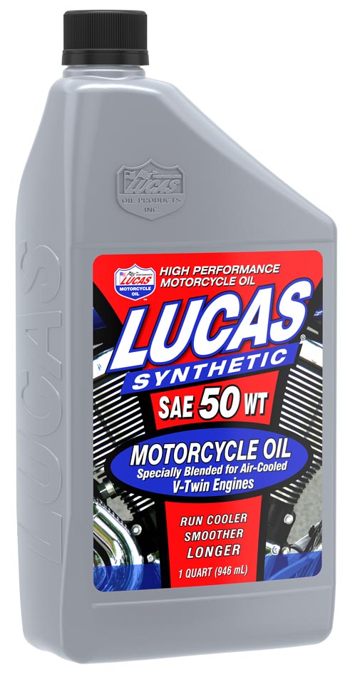 Aceite para motor V-TWIN MC SAE 50W sintético de la marca Galaupa, frasco con aceite de motor para motocicletas.