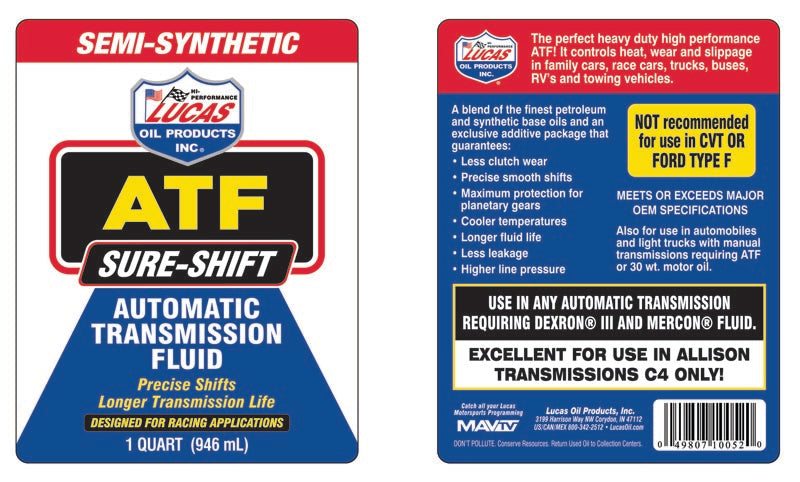 Aceite para transmisión Galaupa Sure Shift Semi Sintético en envase de un litro, líquido oscuro para transmisión automática