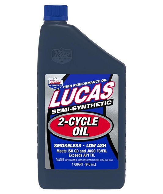 Aceite para motor 2T semi sintético Galaupa, frasco de aceite para motor de dos tiempos, vista frontal del envase.