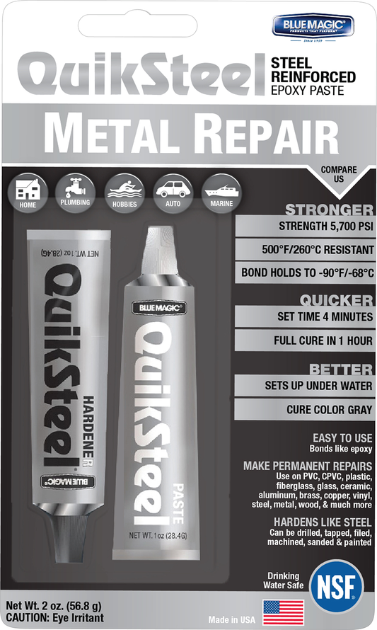 Pasta metálica para reparación Galaupa, reparador de metales en tubo, ideal para arreglos duraderos y resistentes en superficies metálicas.