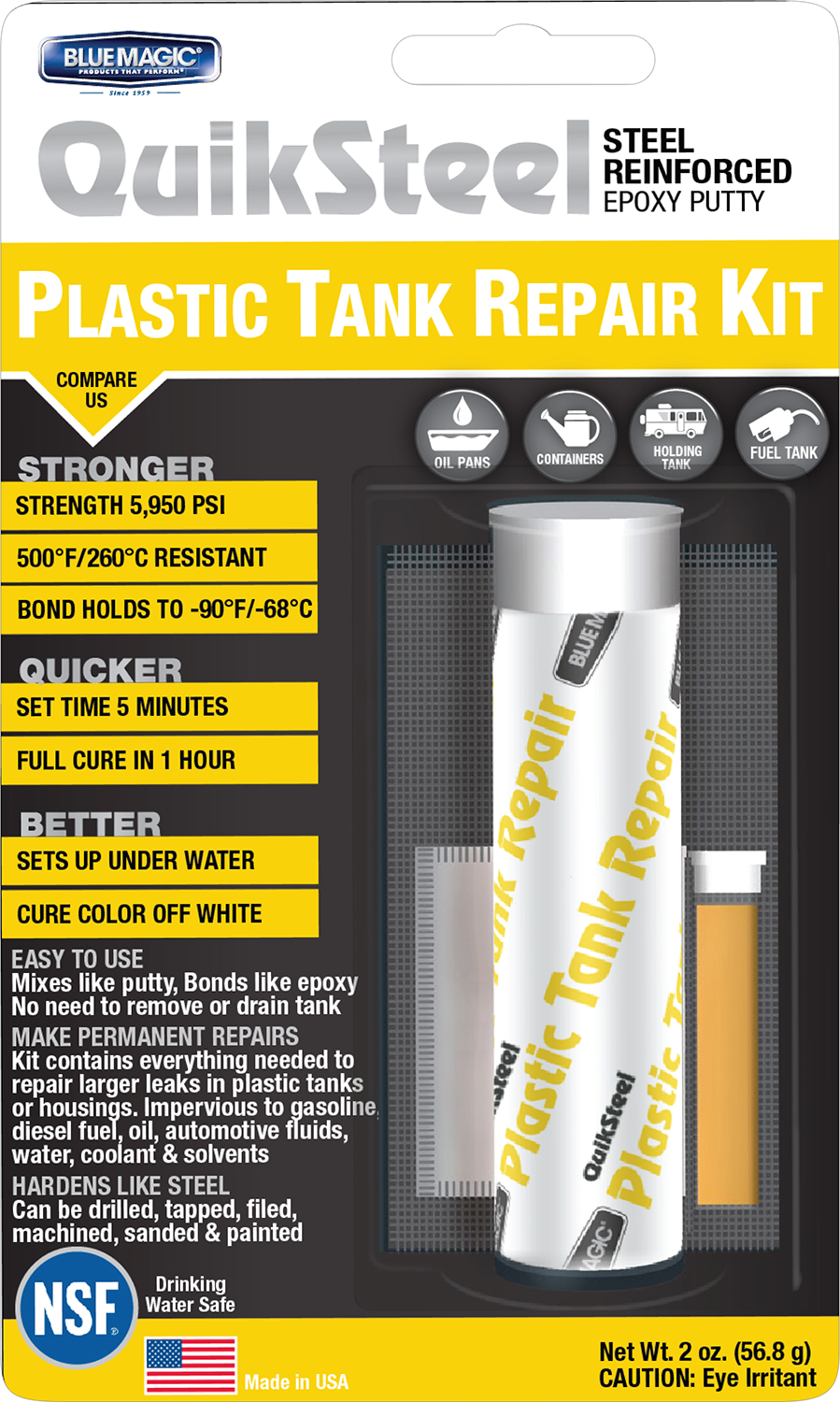 Kit de reparación para tanque plástico Galaupa, reparador resistente para tanques de plástico, con herramientas y sellador incluido.