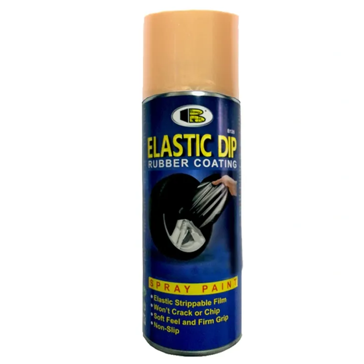 Lata de pintura en aerosol Elasti Dip color oro de la marca Galaupa, muestra la aerosol con acabado brillante y etiqueta.