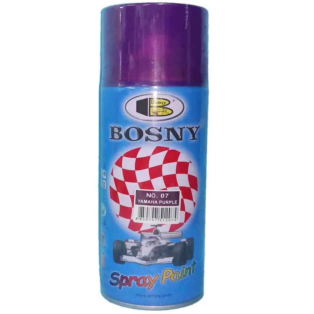 Lata de pintura en aerosol SB-07 color morado de Yamaha de la marca Galaupa, con etiqueta y boquilla visible.