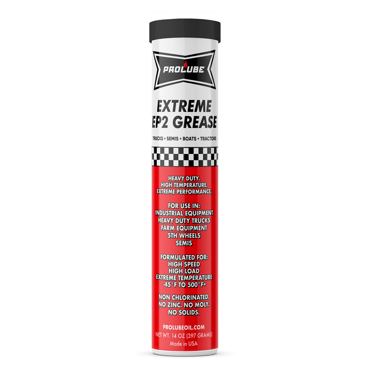 Grasa EP2 Prolube Oil LLC en tubo, resistente y lubricante para aplicaciones industriales y mecánicas.
