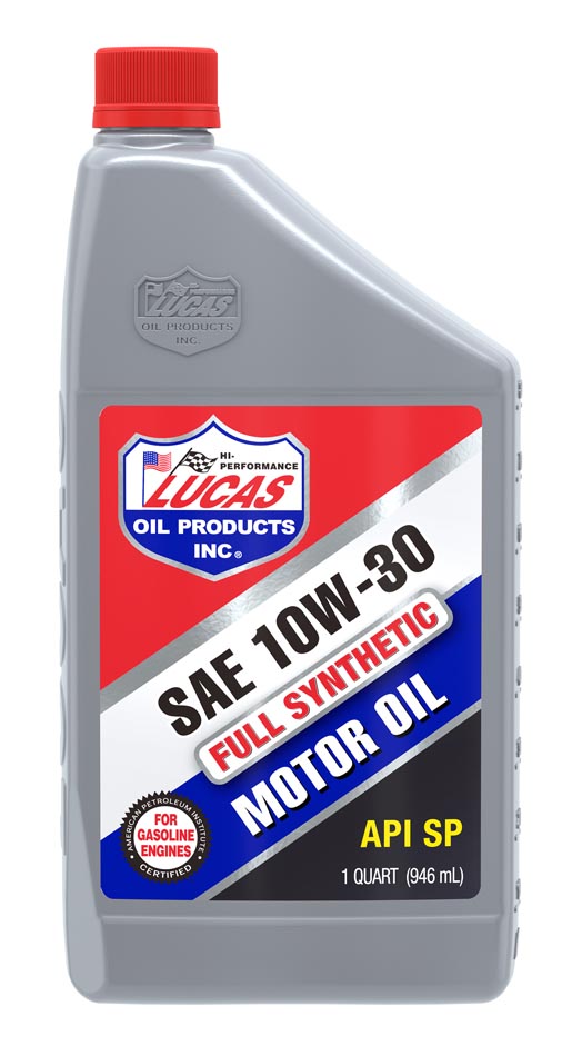 Aceite para motor Galaupa SAE 10W-30 sintético para motor gasolina, envase con etiqueta visible y tapa dorada