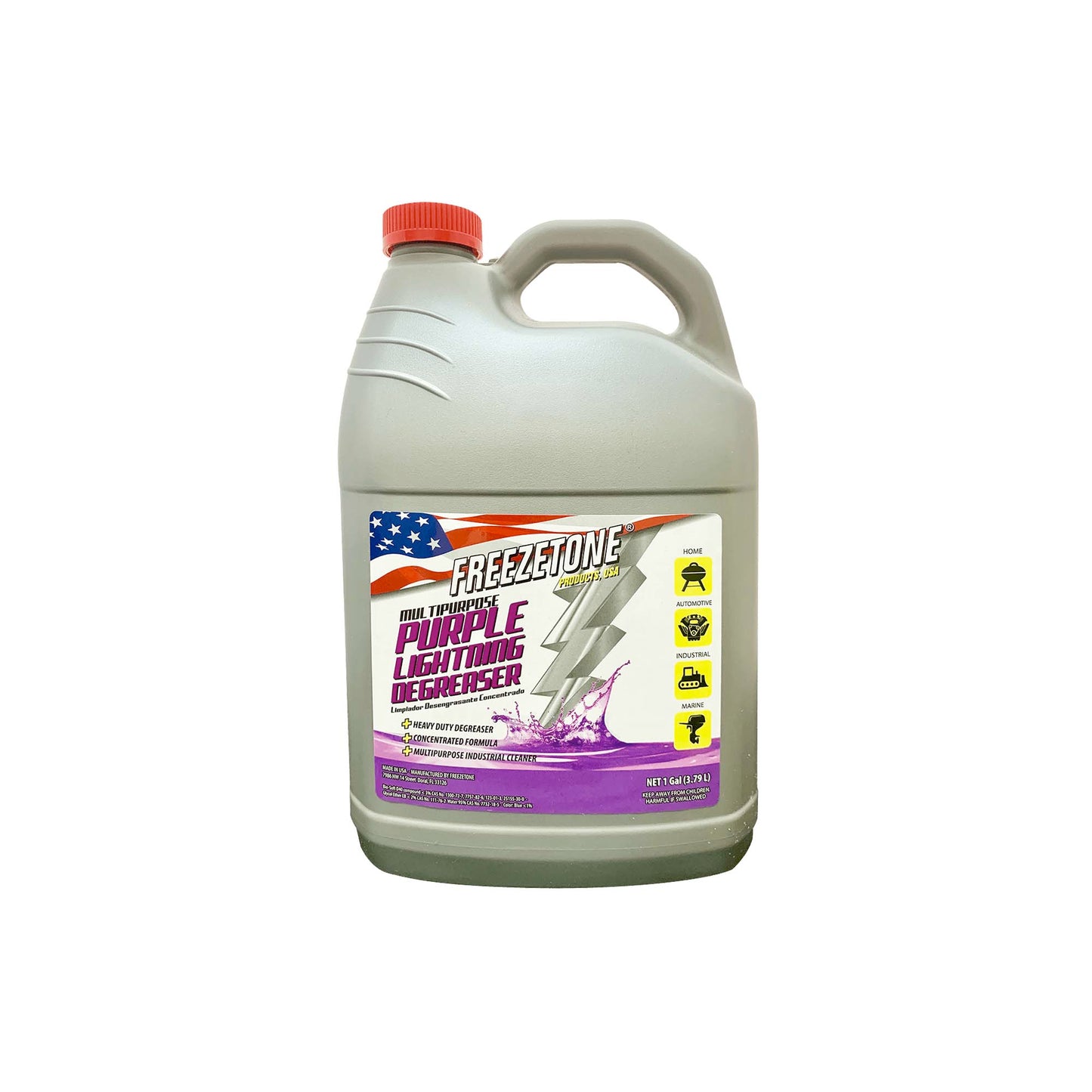 Desengrasante Quigo Purple Thunder, líquido coolant de color violeta, en botella de 950 ml para limpieza y mantenimiento.