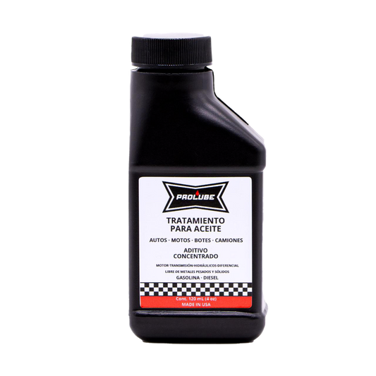 Aditivo antifricción Prolube Oil LLC en envase de 4 oz, para tratamiento de aceite y reducción de fricción en motores.
